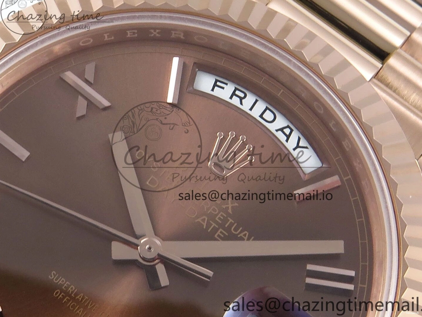 (Gain Best 40 RG A2836 Brown 228235 1:1 Weight) Noob Dial Edition Roman Bracelet President Date Day on 0326